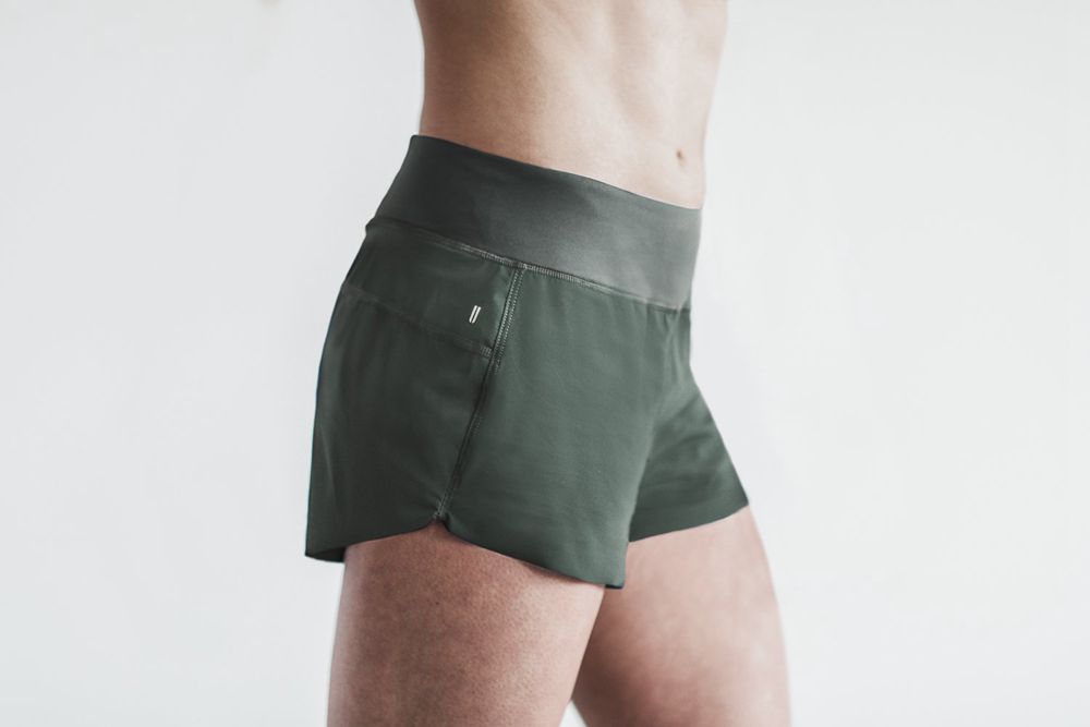 Shorts NOBULL Femme Vert - NOBULL Pace 3",France (5163-RLHPK)